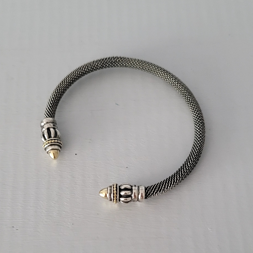 LAGOS Caviar Two-Tone Mesh Cuff Bracelet